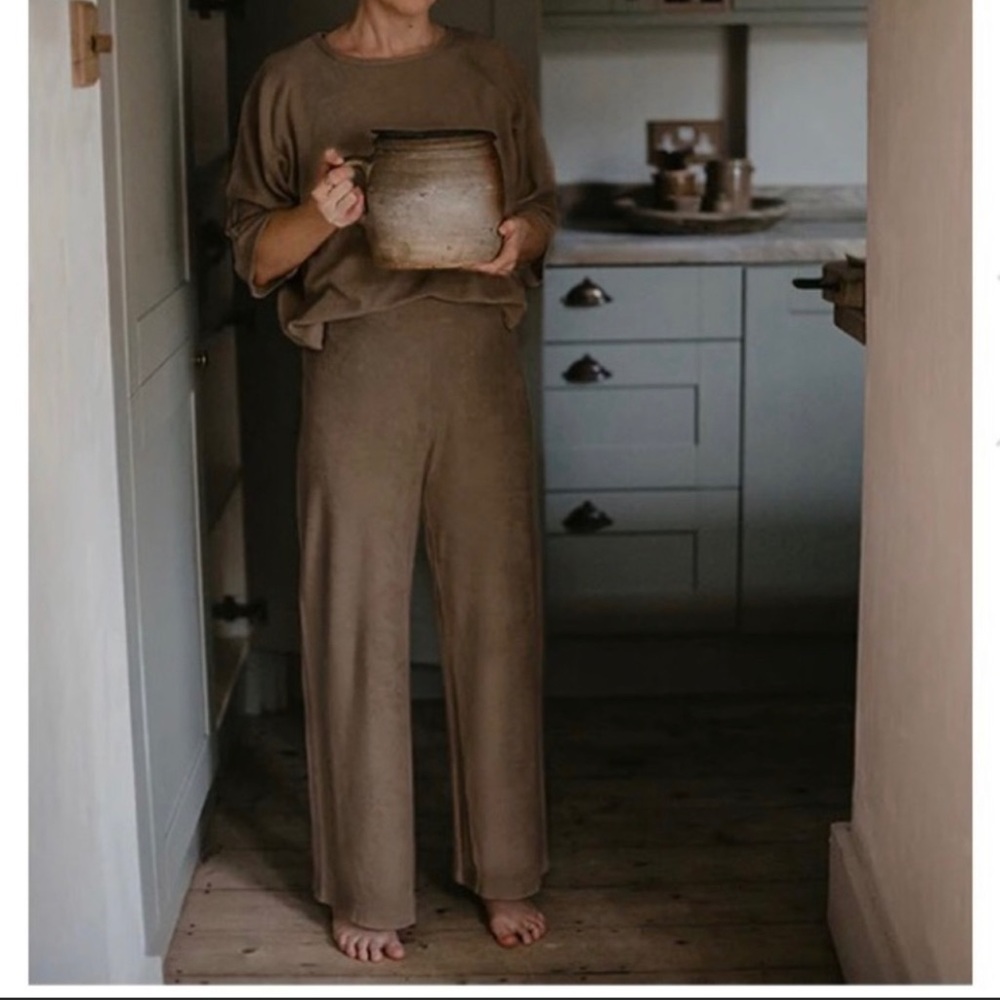 NWT The Simple Folk 100% organic cotton Wide Leg Terry pants